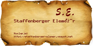 Staffenberger Elemér névjegykártya