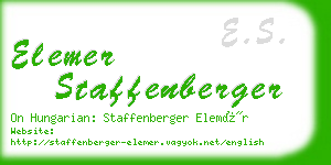 elemer staffenberger business card